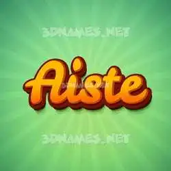 aiste in Green Rays style - 3D name wallpaper
