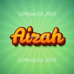 aizah in Green Rays style - 3D name wallpaper
