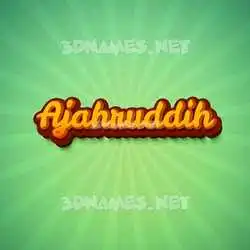 ajahruddih in Green Rays style - 3D name wallpaper