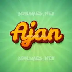 ajan in Green Rays style - 3D name wallpaper