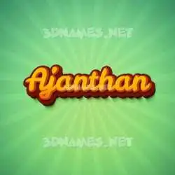 ajanthan in Green Rays style - 3D name wallpaper