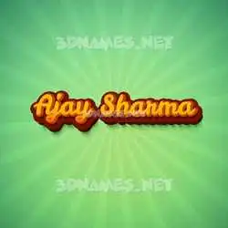 ajay sharma in Green Rays style - 3D name wallpaper