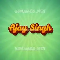 ajay singh in Green Rays style - 3D name wallpaper