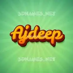 ajdeep in Green Rays style - 3D name wallpaper