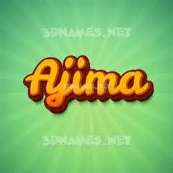 ajima in Green Rays style - 3D name wallpaper