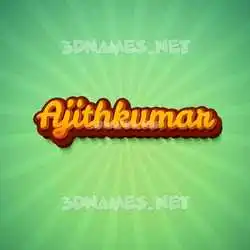 ajithkumar in Green Rays style - 3D name wallpaper