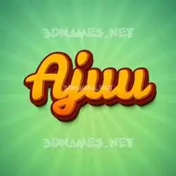 ajuu in Green Rays style - 3D name wallpaper