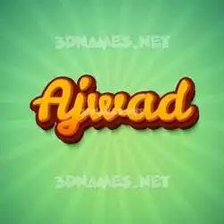 ajwad in Green Rays style - 3D name wallpaper