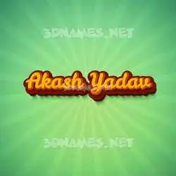 akash yadav in Green Rays style - 3D name wallpaper