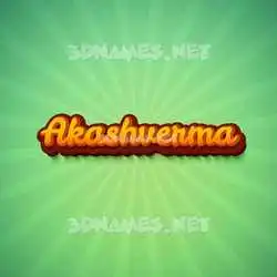 akashverma in Green Rays style - 3D name wallpaper