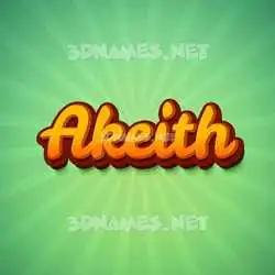 akeith in Green Rays style - 3D name wallpaper