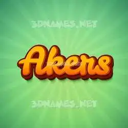 akers in Green Rays style - 3D name wallpaper
