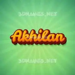 akhilan in Green Rays style - 3D name wallpaper