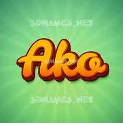 ako in Green Rays style - 3D name wallpaper