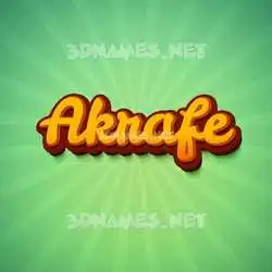 akrafe in Green Rays style - 3D name wallpaper