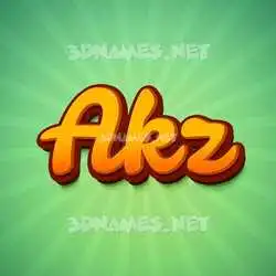 akz in Green Rays style - 3D name wallpaper