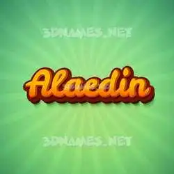 alaedin in Green Rays style - 3D name wallpaper