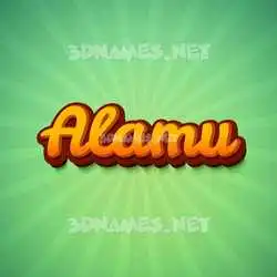 alamu in Green Rays style - 3D name wallpaper