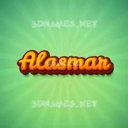 alasmar in Green Rays style - 3D name wallpaper