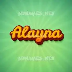 alayna in Green Rays style - 3D name wallpaper