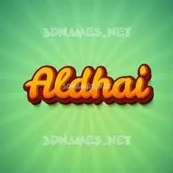 aldhai in Green Rays style - 3D name wallpaper
