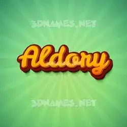 aldory in Green Rays style - 3D name wallpaper
