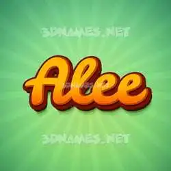 alee in Green Rays style - 3D name wallpaper