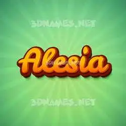 alesia in Green Rays style - 3D name wallpaper