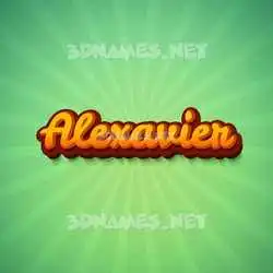 alexavier in Green Rays style - 3D name wallpaper