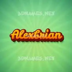 alexbrian in Green Rays style - 3D name wallpaper