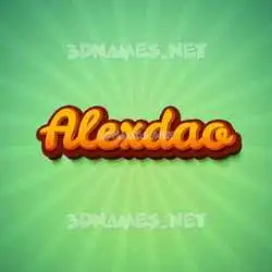 alexdao in Green Rays style - 3D name wallpaper