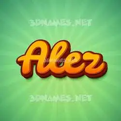 alez in Green Rays style - 3D name wallpaper
