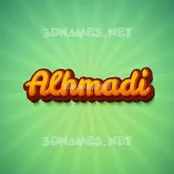 alhmadi in Green Rays style - 3D name wallpaper