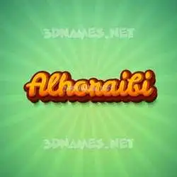 alhoraibi in Green Rays style - 3D name wallpaper