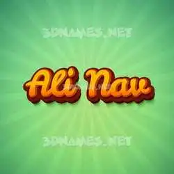ali nav in Green Rays style - 3D name wallpaper