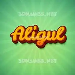 aligul in Green Rays style - 3D name wallpaper