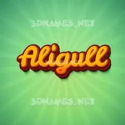 aligull in Green Rays style - 3D name wallpaper