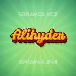 alihyder in Green Rays style - 3D name wallpaper