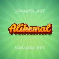 alikemal in Green Rays style - 3D name wallpaper