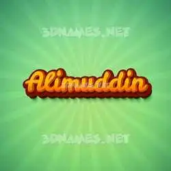 alimuddin in Green Rays style - 3D name wallpaper