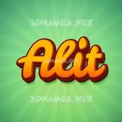 alit in Green Rays style - 3D name wallpaper