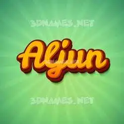 aljun in Green Rays style - 3D name wallpaper