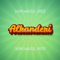 alkanderi in Green Rays style - 3D name wallpaper