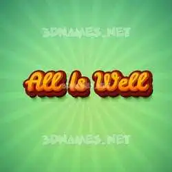 all is well in Green Rays style - 3D name wallpaper
