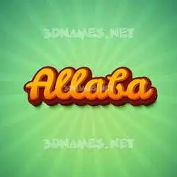 allaba in Green Rays style - 3D name wallpaper