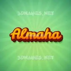 almaha in Green Rays style - 3D name wallpaper