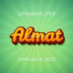 almat in Green Rays style - 3D name wallpaper