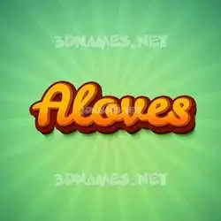aloves in Green Rays style - 3D name wallpaper