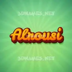 alrousi in Green Rays style - 3D name wallpaper