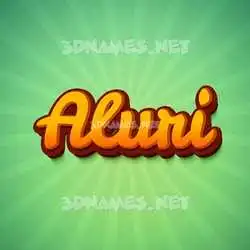 aluri in Green Rays style - 3D name wallpaper
